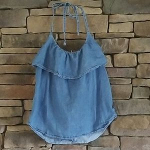 Chambray Halter Top